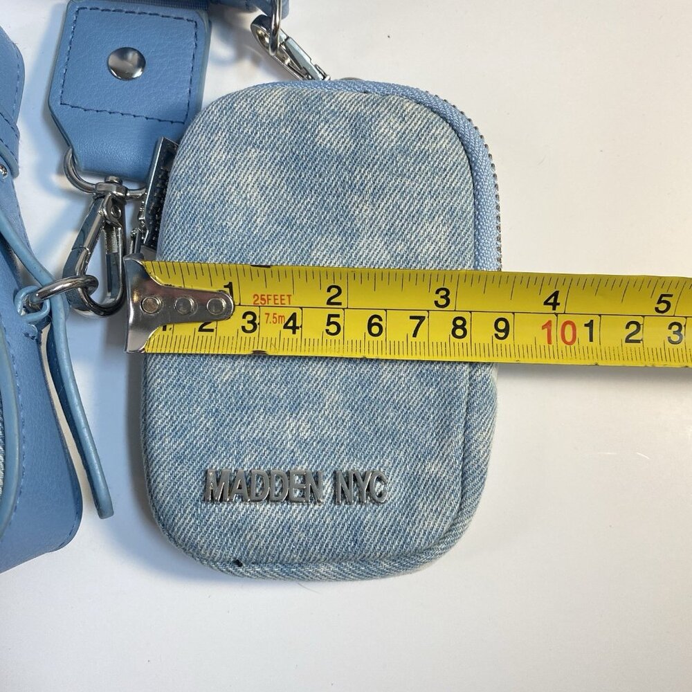 Steve Madden NYC Women's Crossbody Handbag Purse Chain Strap Pouch - Denim - Picture 7 of 13